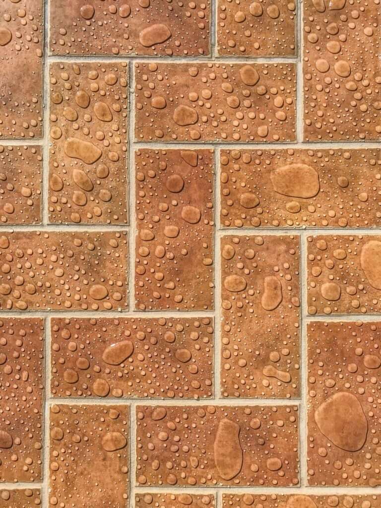 Water Drops on Brown Tiles